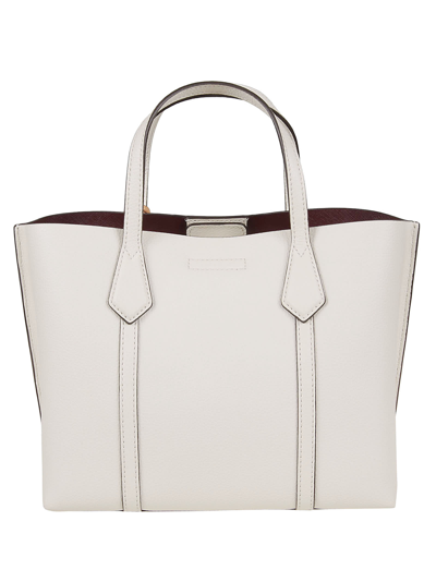 Shop Tory Burch Perry Small Triple-compartment Tote In New Ivory
