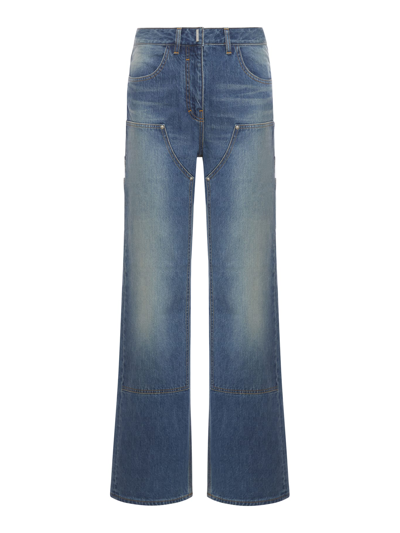 Shop Givenchy Big Mix Denim Jeans Asian Fit In Deep Blue