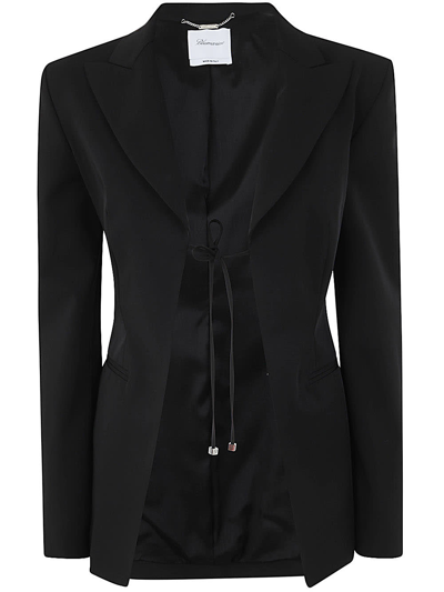 Shop Blumarine 2b075a Single Breasted Jacket In Black