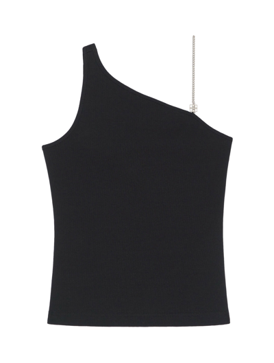 Shop Givenchy One Shoulder 4g Chain Top In Black