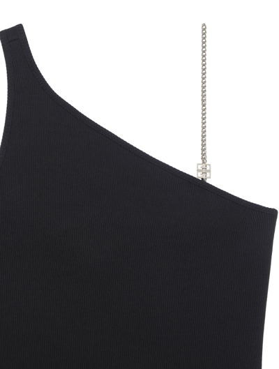 Shop Givenchy One Shoulder 4g Chain Top In Black