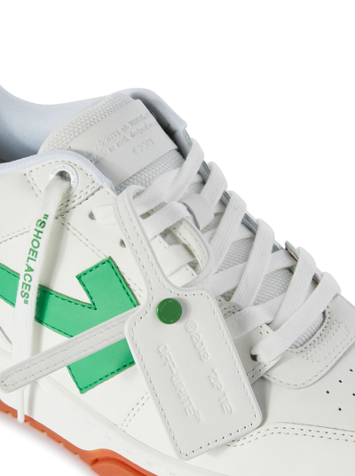 Shop Off-white Out Of Office Calf Leather In White Green
