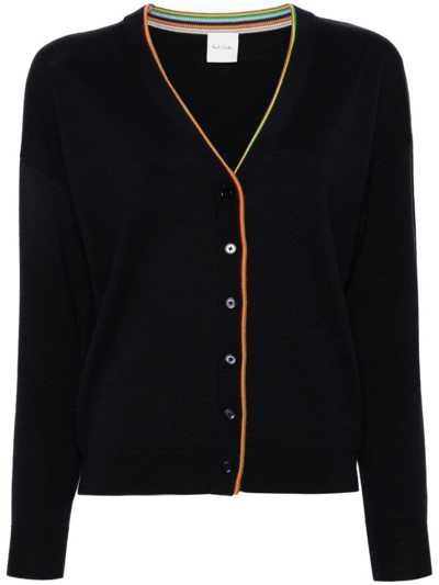 Shop Paul Smith Knitted Buttoned Cardigan In A Multi