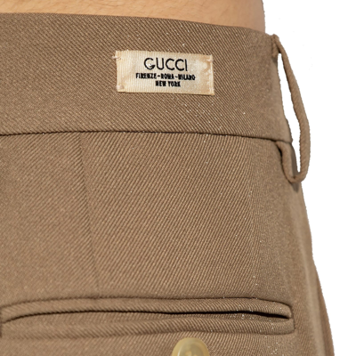 Shop Gucci Pleat-front Trousers In Beige