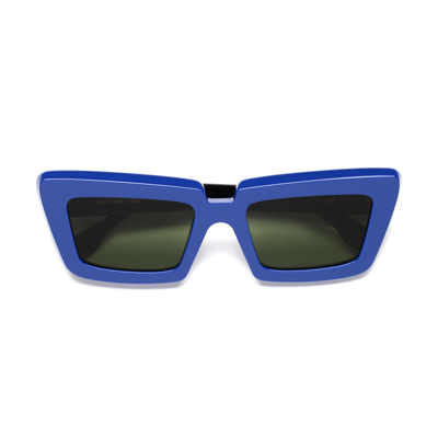 Shop Retrosuperfuture Coccodrillo Triphase Blue Sunglasses