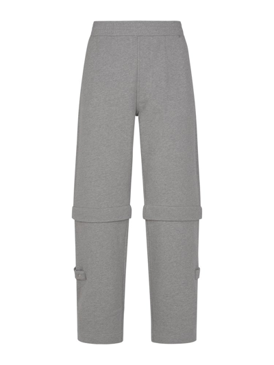 Shop Givenchy Strap Detailed Trousers In Grey