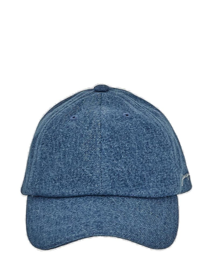 Shop Jacquemus Logo Embroidered Baseball Cap In Blue