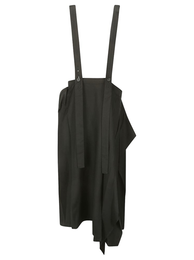 Shop Yohji Yamamoto Suspender Skirt In Black