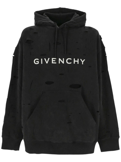 Shop Givenchy Distressed In Black