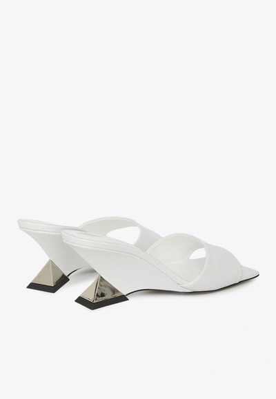 Shop Attico Cheope 60 Leather Mules In White