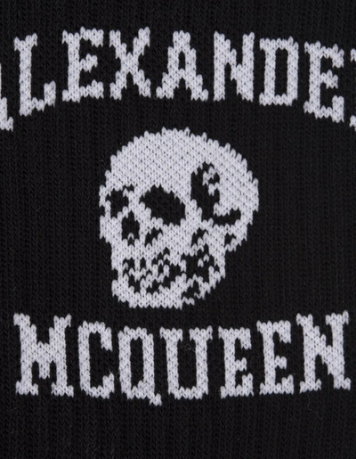 Shop Alexander Mcqueen Logo Skull Socks In In Black