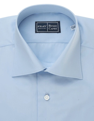Shop Fray Regular Fit Shirt In Light Popeline In Blue