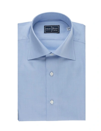 Shop Fray Regular Fit Shirt In Light Oxford Cotton In Blue