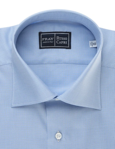 Shop Fray Regular Fit Shirt In White And Light Oxford Cotton In Blue