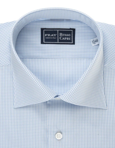 Shop Fray Regular Fit Shirt With Light Micro Checks In Blue