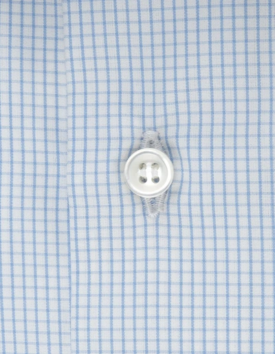 Shop Fray Regular Fit Shirt With Light Micro Checks In Blue