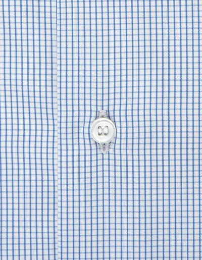 Shop Fray White And Regular Fit Shirt With Micro Checks In Blue