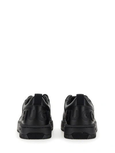Shop Hugo Boss Leather Sneaker In Black
