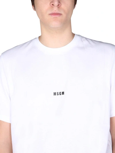 Shop Msgm Lettering Logo Print T-shirt In White