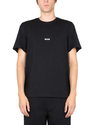 Shop Msgm Logo Print T-shirt In Black