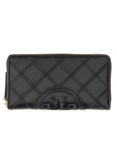 Tory Burch Fleming Zip Continental Wallet In Black