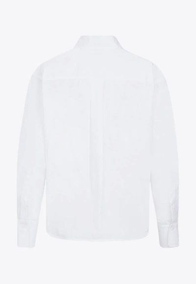 Shop Victoria Beckham Cropped Long-sleeved Shirt In White