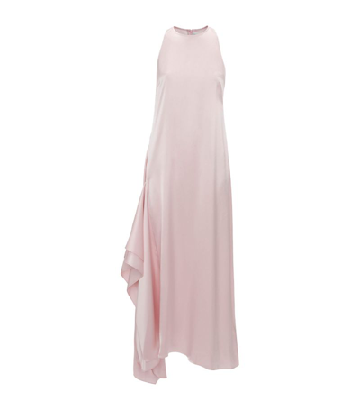 Shop Jw Anderson Satin Asymmetric Maxi Dress In Pink