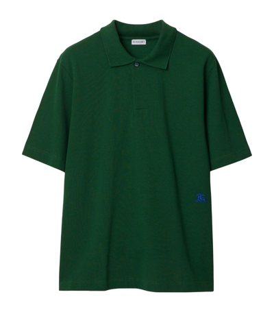 Shop Burberry Cotton Ekd Polo Shirt In Green