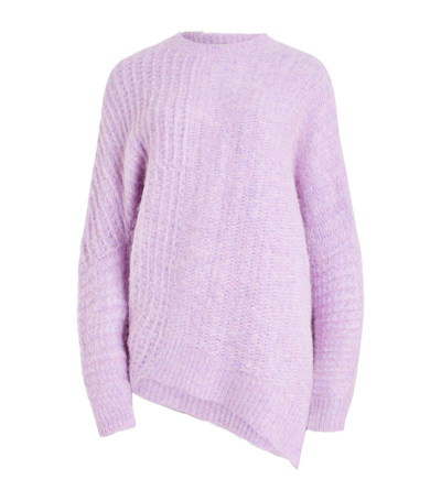 Shop Allsaints Wool-blend Selena Sweater In Purple