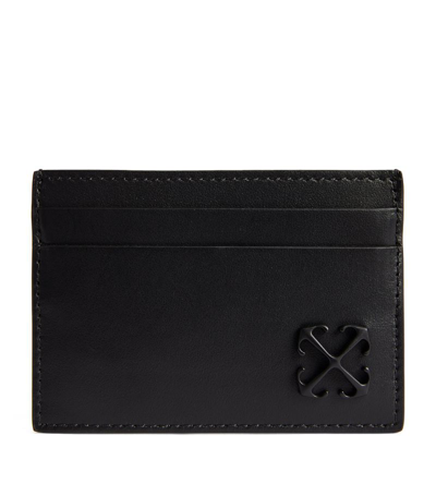 Shop Off-white Leather Jitney Card Holder In Black