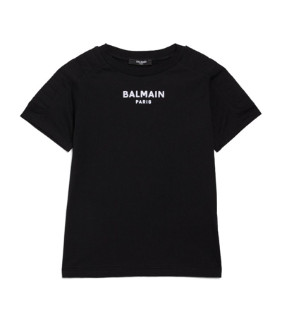 Shop Balmain Logo T-shirt (4-14 Years) In Black