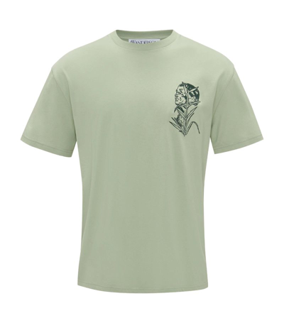 Shop Jw Anderson X Pol Anglada Embroidered T-shirt In Green