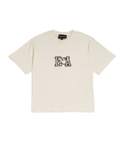 Shop Emporio Armani Logo T-shirt (4-16 Years) In Ivory