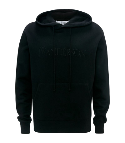 Shop Jw Anderson Embroidered Logo Hoodie In Black