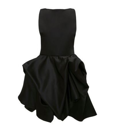 Shop Jw Anderson Asymmetric Peplum Mini Dress In Black