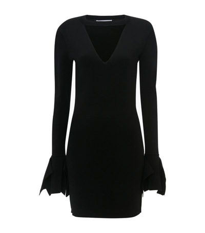Shop Jw Anderson V-neck Panel Mini Dress In Black