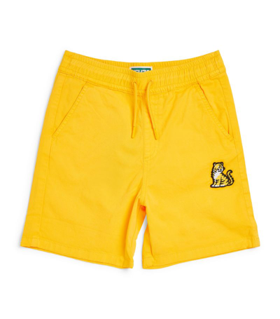 Shop Kenzo Cotton Tiger Bermuda Shorts (2-14 Years) In Yellow