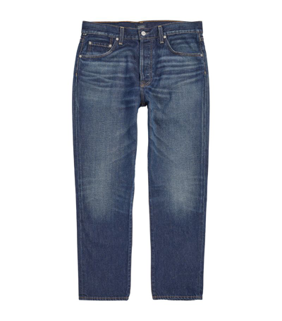 Shop Citizens Of Humanity Finn Relaxed-rise Tapered Archive Jeans In Navy