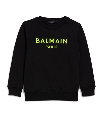 Shop Balmain Kids Logo Sweatshirt (4-14 Years) In Black