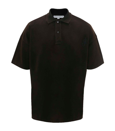 Shop Jw Anderson Oversized Polo Shirt In Brown