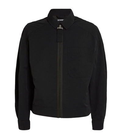 Shop Jacquemus Exaggerated-zip Bomber Jacket In Black