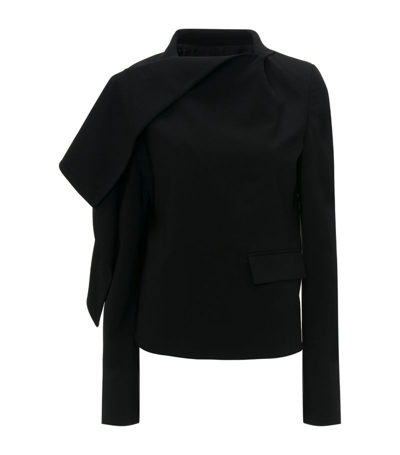 Shop Jw Anderson Draped Tailored Jacket In Black