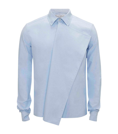 Shop Jw Anderson Draped-front Shirt In Blue