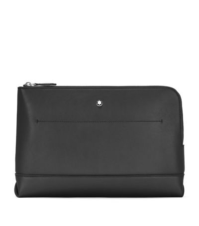 Shop Montblanc Leather Meisterstück Selection Soft Pouch In Black
