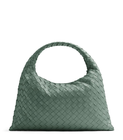 Shop Bottega Veneta Small Leather Hop Shoulder Bag In Green