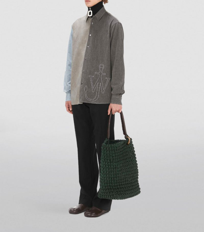 Shop Jw Anderson Patchwork Shirt In Grey