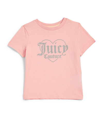Shop Juicy Couture Cotton Logo T-shirt (12-36 Months) In Pink