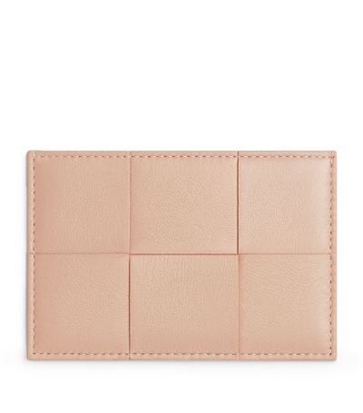 Shop Bottega Veneta Leather Intreccio Card Holder In Pink