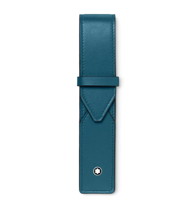 Shop Montblanc Leather Meisterstück Selection Soft 1-pen Pouch In Green