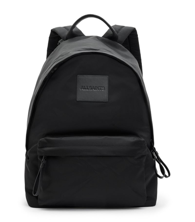 Shop Allsaints Logo-patch Carabiner Backpack In Black